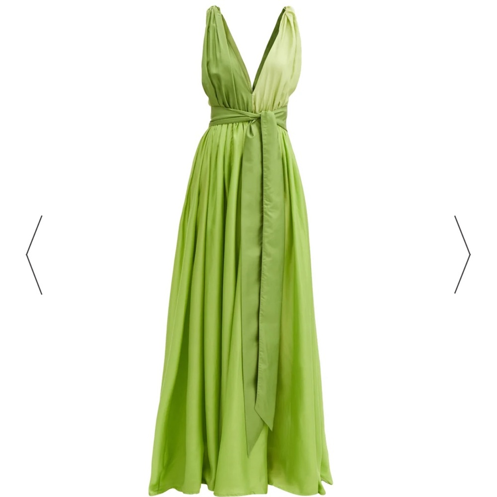 Adonis V-neck silk-habotai maxi dress